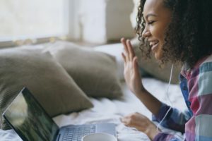 a woman works on herself in a virtual intensive outpatient program